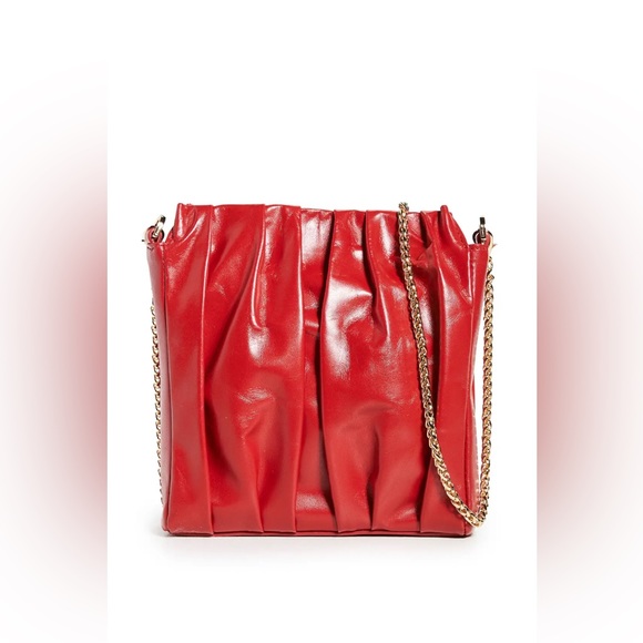 Elleme Square Leather Vague Crossbody Bag in Sangria Made in Italy - Picture 6 of 6
